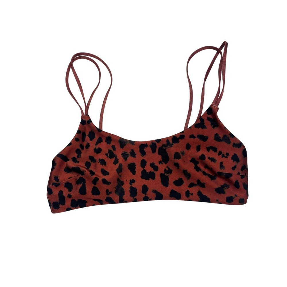 H&M Women's Size 4 Cheetah Print Bikini Top | Burnt Orange Swimwear